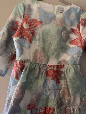 Dainty Jewells Floral Organza Midi Dress in Coral, Mint & Baby Blue